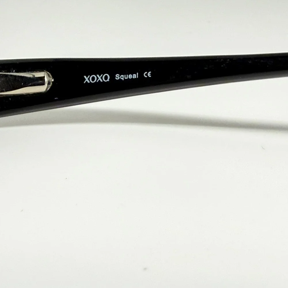 XOXO Squeal Eyeglass Frames Black Pink Leopard Print Rectangular 135mm BLCK